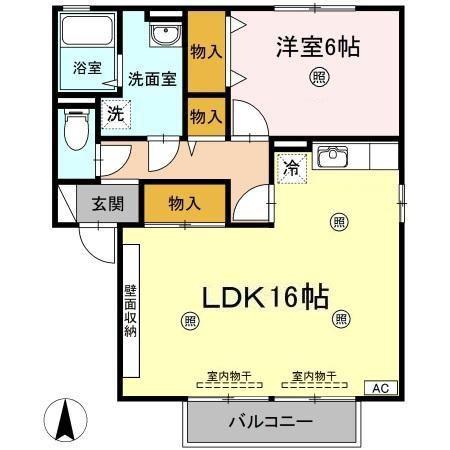 セジュールサライA棟(2DK/2階)の間取り写真