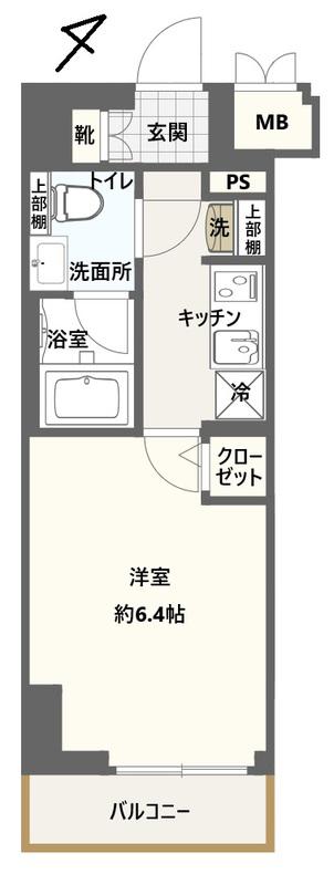 クレストタップ新横浜(1K/10階)の間取り写真