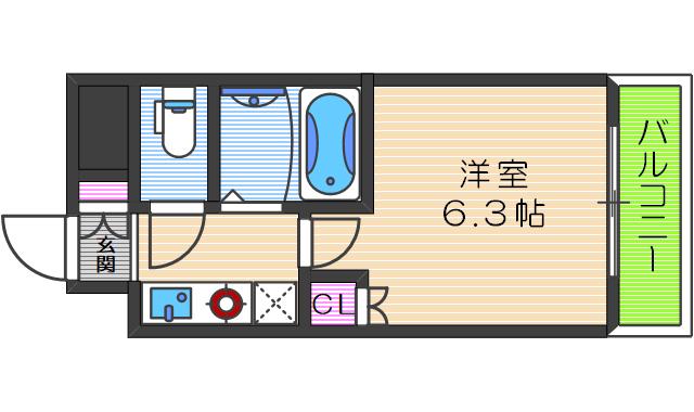 VERGER ZENSHIN(1K/2階)の間取り写真