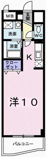 ジュネス・アビタシオン(1K/3階)の間取り写真