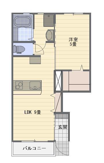LOTUS新居2(1LDK/1階)の間取り写真