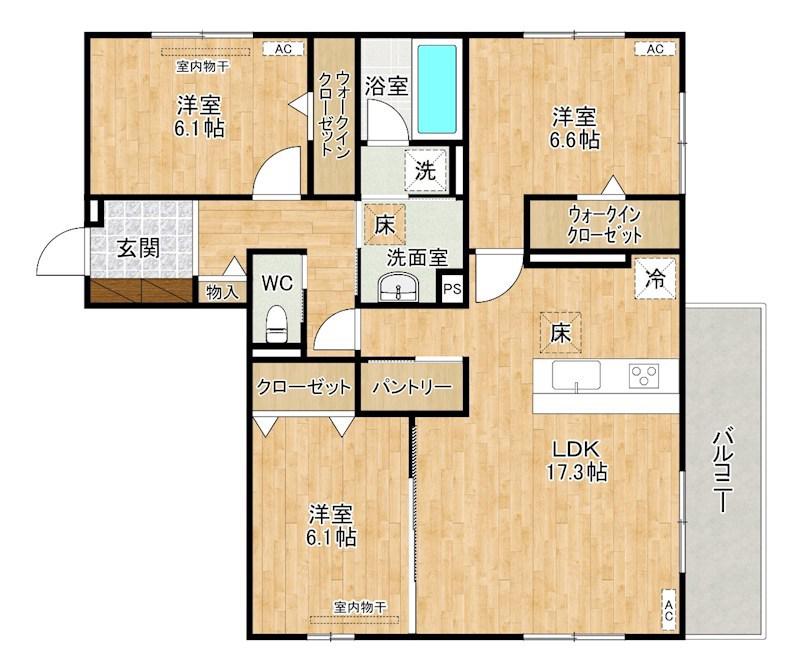 D-ROOM原町(3LDK/2階)の間取り写真