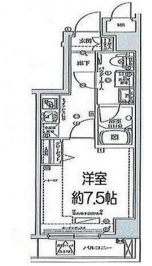 パティーナ住吉DUO(1K/1階)の間取り写真