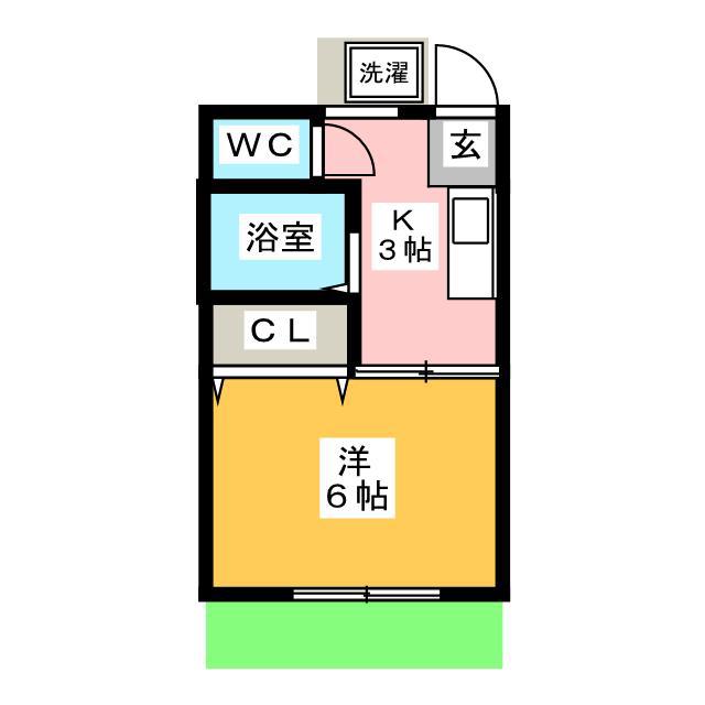 コーポMII(1K/1階)の間取り写真