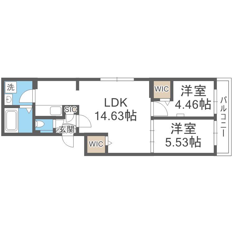 GEレジデンスFUKUZUMI(2LDK/3階)の間取り写真