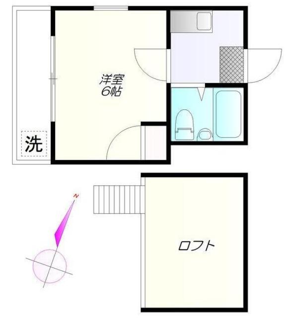 第7小野ハイム(1K/1階)の間取り写真