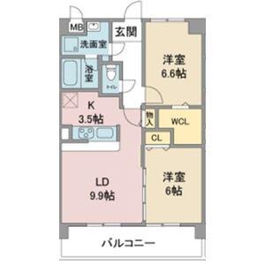 クレスト社台(2LDK/1階)の間取り写真