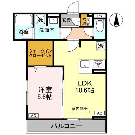 D-GRAN 飯田町(1LDK/3階)の間取り写真