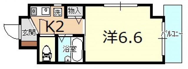 スカイハイツ中央(1K/4階)の間取り写真