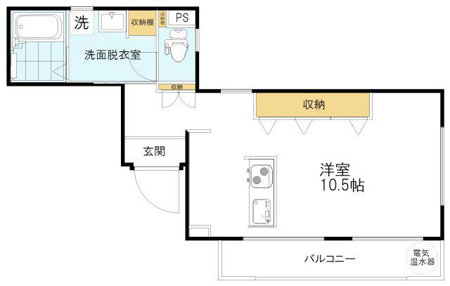 エレガンス石神井(ワンルーム/4階)の間取り写真