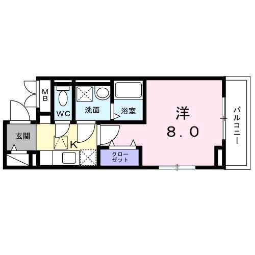 コトン ヴァリ 寺田町駅前(1K/1階)の間取り写真