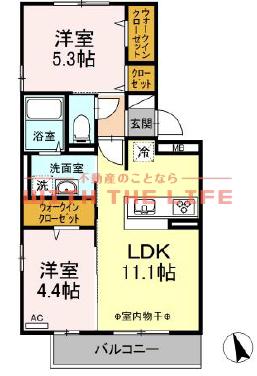 オッツ梅満II(2LDK/2階)の間取り写真