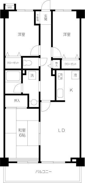 パークヒルズ上井草(3LDK/3階)の間取り写真
