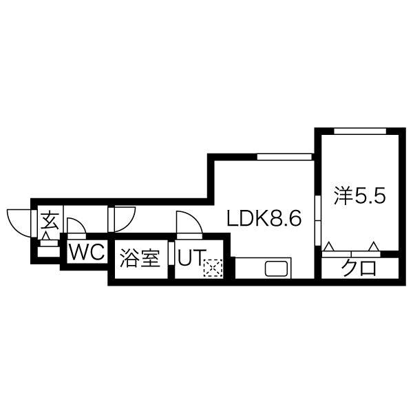 ASTER TOYOHIRA(1LDK/2階)の間取り写真