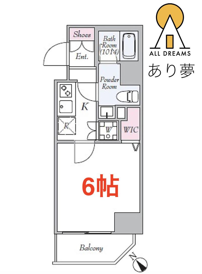 PREMIUM CUBE関内(1K/4階)の間取り写真