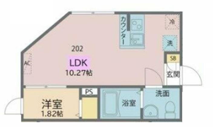 MIREA浮間舟渡(1LDK/2階)の間取り写真