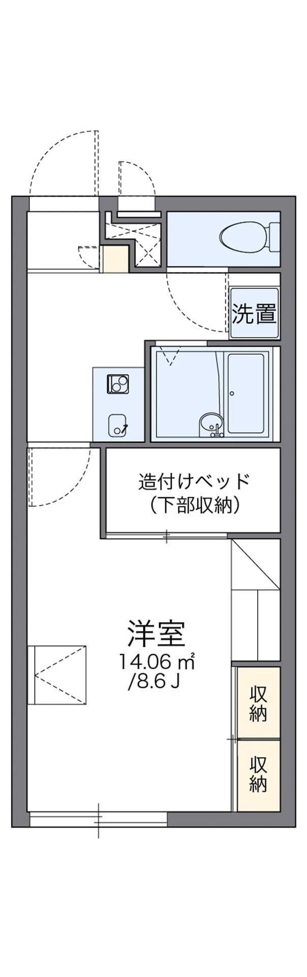レオパレス君津ウェーブ(1K/1階)の間取り写真