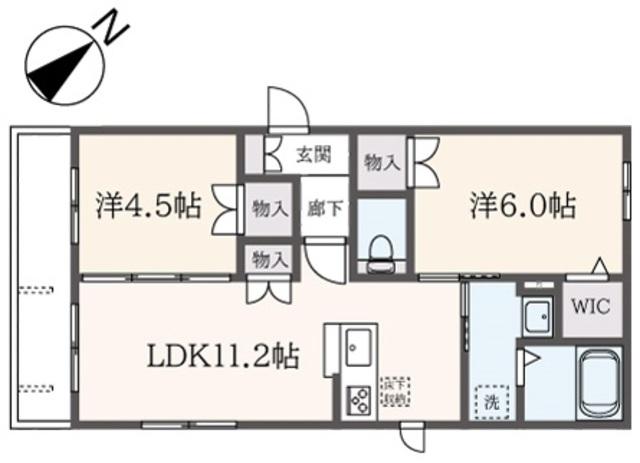 グランシャリオ(2LDK/1階)の間取り写真
