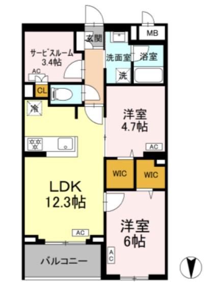 ロイジェント上板橋(2SLDK/1階)の間取り写真