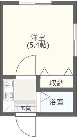 ハセガワマンション(1K/2階)の間取り写真