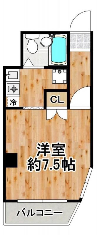 ダイセイ(1K/3階)の間取り写真