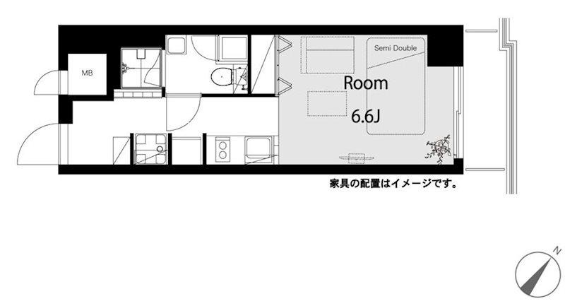 ライオンズマンション麻布(ワンルーム/4階)の間取り写真