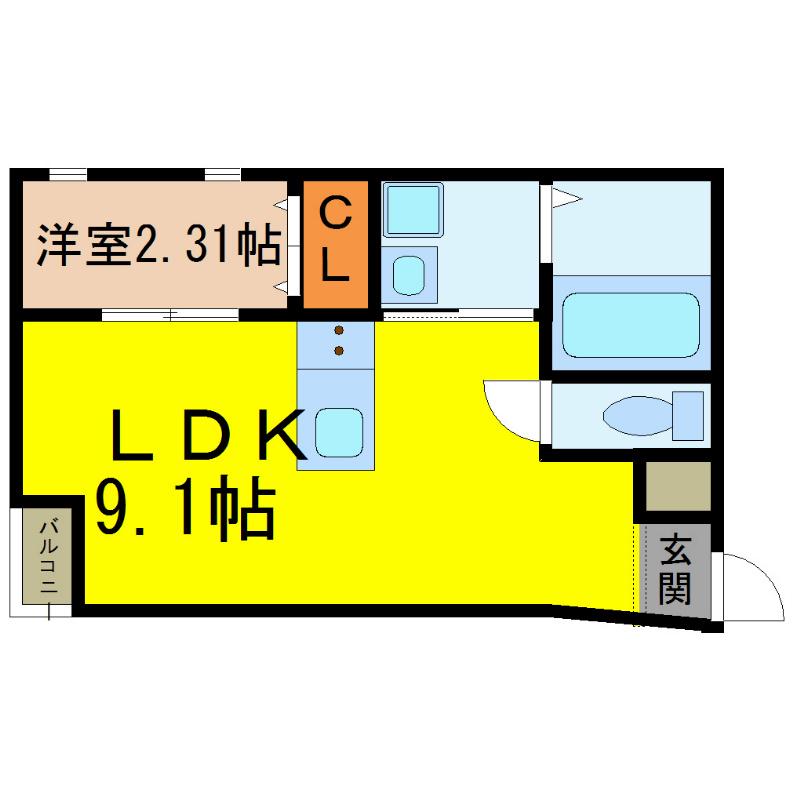 LA MAISON DE LUCE(1LDK/4階)の間取り写真