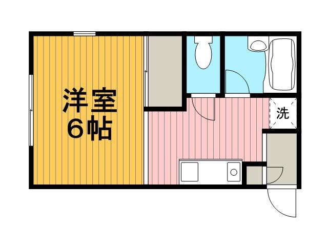 コンフォート旭ヶ丘(1K/1階)の間取り写真