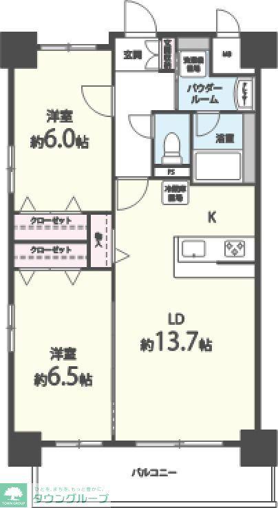WINSOME COURT(2LDK/3階)の間取り写真