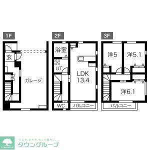 K S GALIEUII(3LDK/1階)の間取り写真