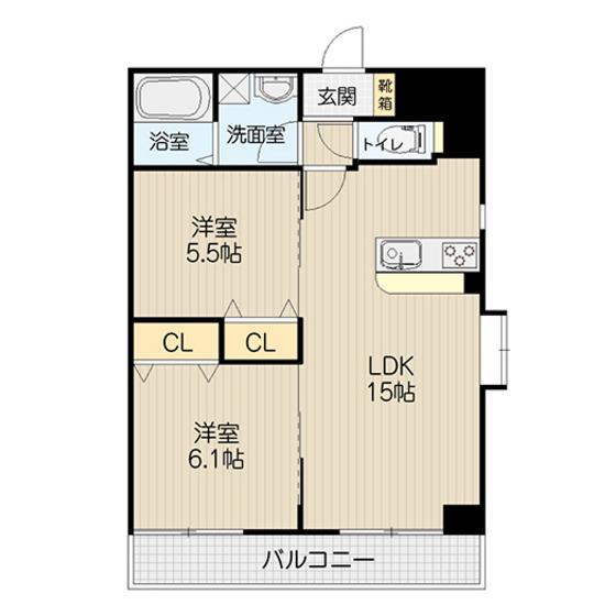 RADIA月出(2LDK/2階)の間取り写真