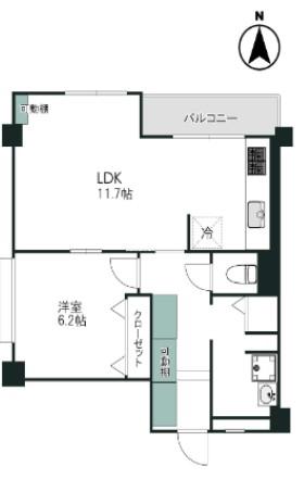 三栄ビル(1LDK/2階)の間取り写真