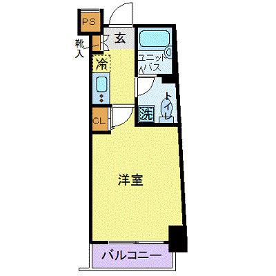 スカイコートスパシエ池袋(1K/2階)の間取り写真