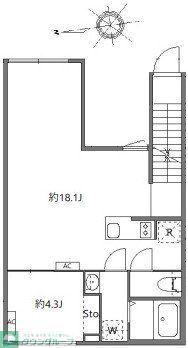アピチェ戸越銀座(1LDK/2階)の間取り写真