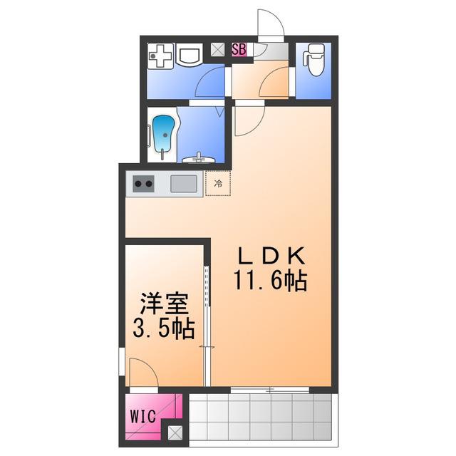 ジーメゾン鳳南ルシア(1LDK/1階)の間取り写真