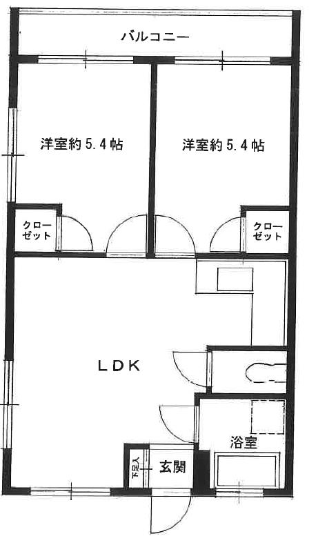 高野マンション(2LDK/3階)の間取り写真