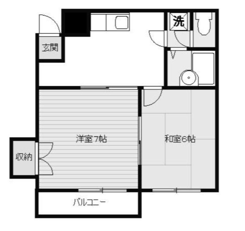 グランレッド1(2DK/4階)の間取り写真