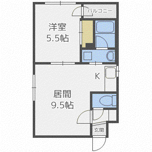 フォンテーヌ東札幌(1LDK/3階)の間取り写真
