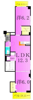 グラン ロジュマン(2LDK/3階)の間取り写真