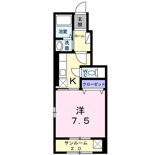 RAFFINE(1K/1階)の間取り写真