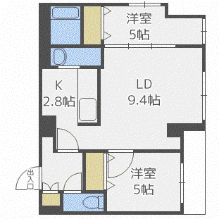 ブランシャール表参道(2LDK/3階)の間取り写真