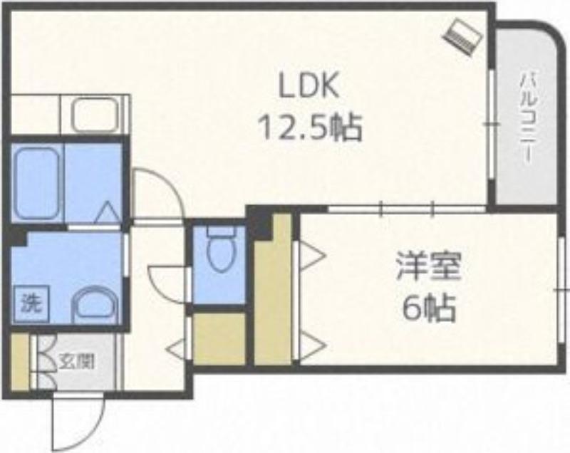 FUKUTOKU(1LDK/3階)の間取り写真