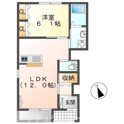 フェリオ(1LDK/1階)の間取り写真