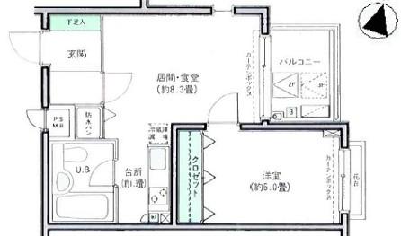 ラナイコート1596(1LDK/2階)の間取り写真