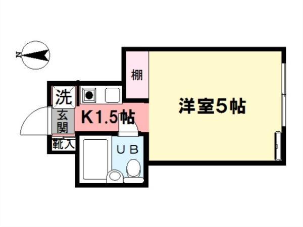 アーバンデント2(ワンルーム/1階)の間取り写真