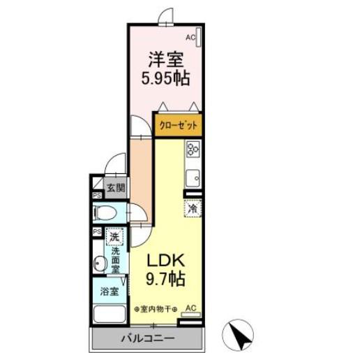 レクエルド(1LDK/2階)の間取り写真