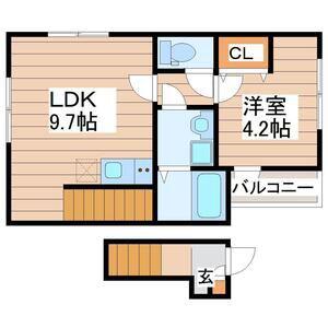 プライムヒルズ(1LDK/2階)の間取り写真