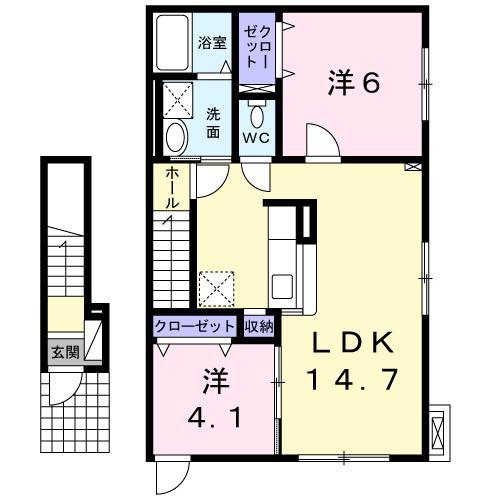 タントミール(2LDK/2階)の間取り写真