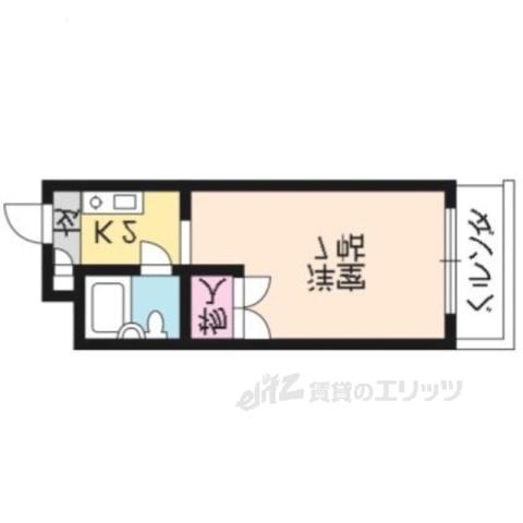 CROSSCUBE(1K/2階)の間取り写真