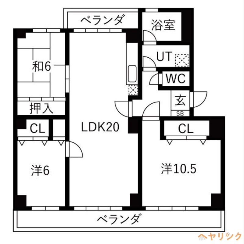パークウエスト貴船(3LDK/3階)の間取り写真